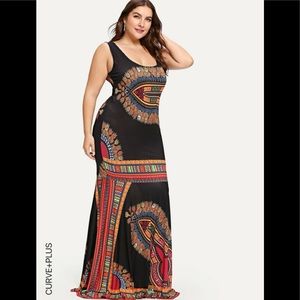 Printed fitted tank dress